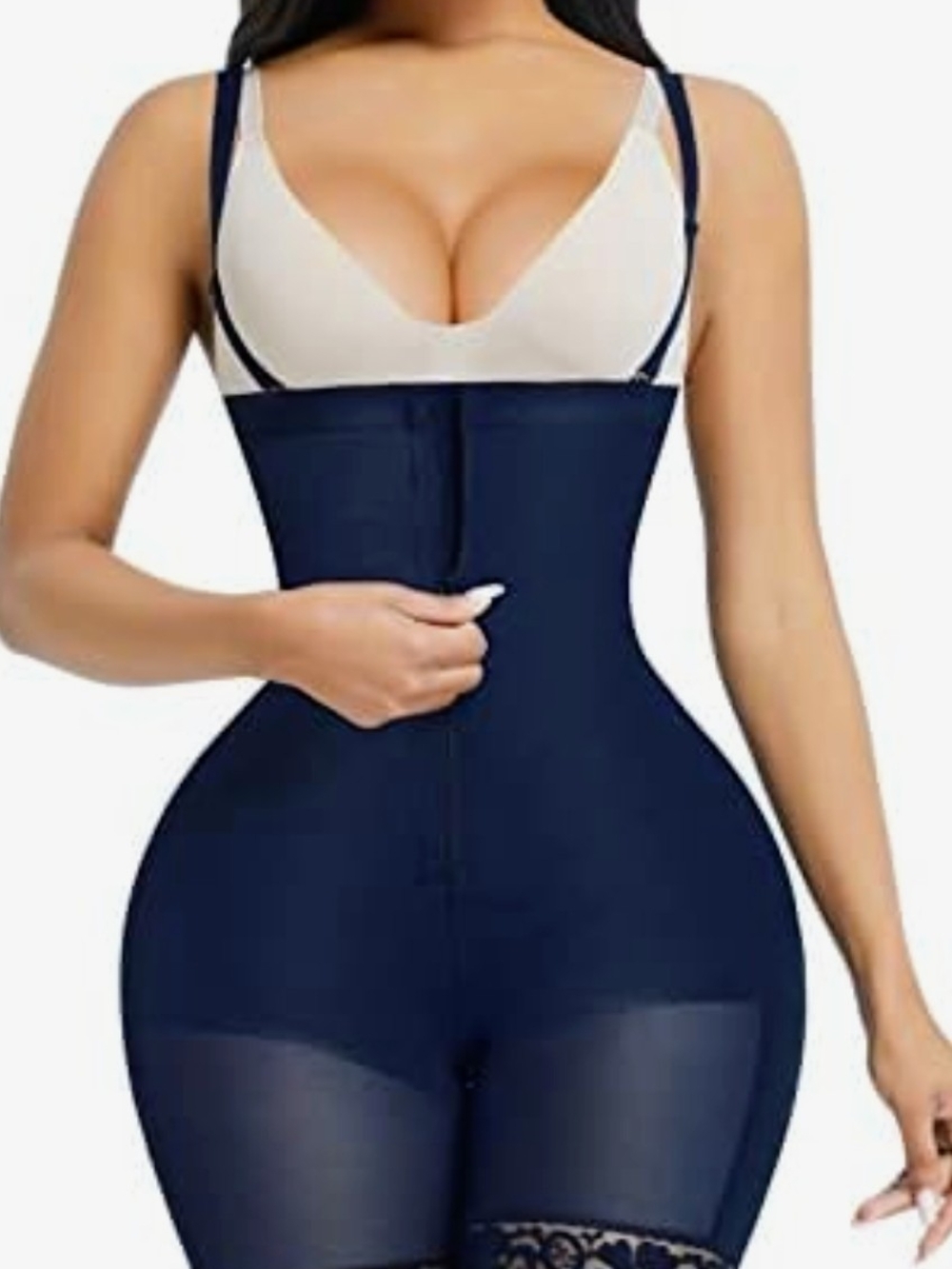 NWOT High-Waist Shapellx Navy Shapewear Bodysuit with Thigh Control & Butt Lift